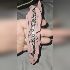 Pink Velvet Headband with Rhinestones
